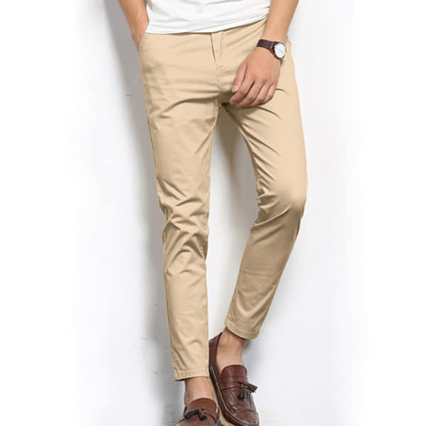 Classic Fit Cotton Chinos in Beige color - Style Meets Comfort