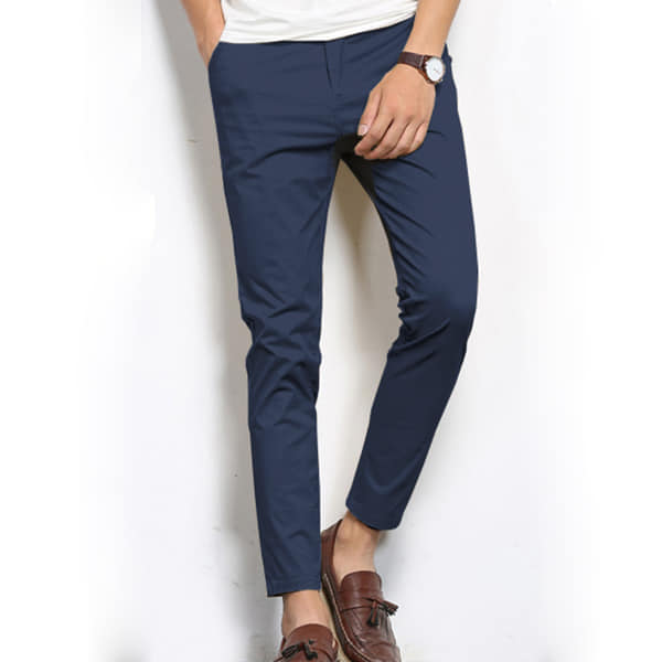 Classic Fit Cotton Chinos in Blue color - Style Meets Comfort