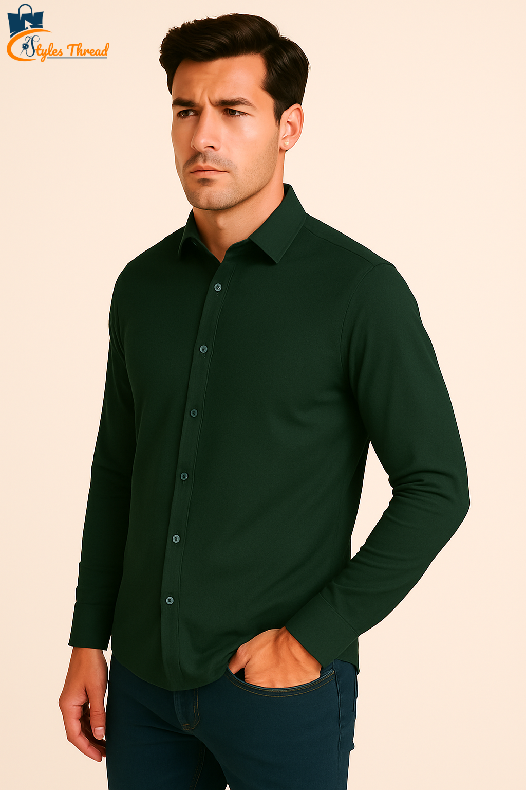 Green Casual Shirt for Men