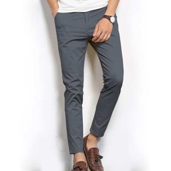 Classic Fit Cotton Chinos in Grey color - Style Meets Comfort