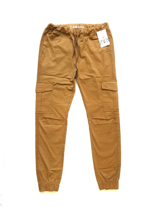 Relaxed Fit Cargo Pants in Attractive Camel Color