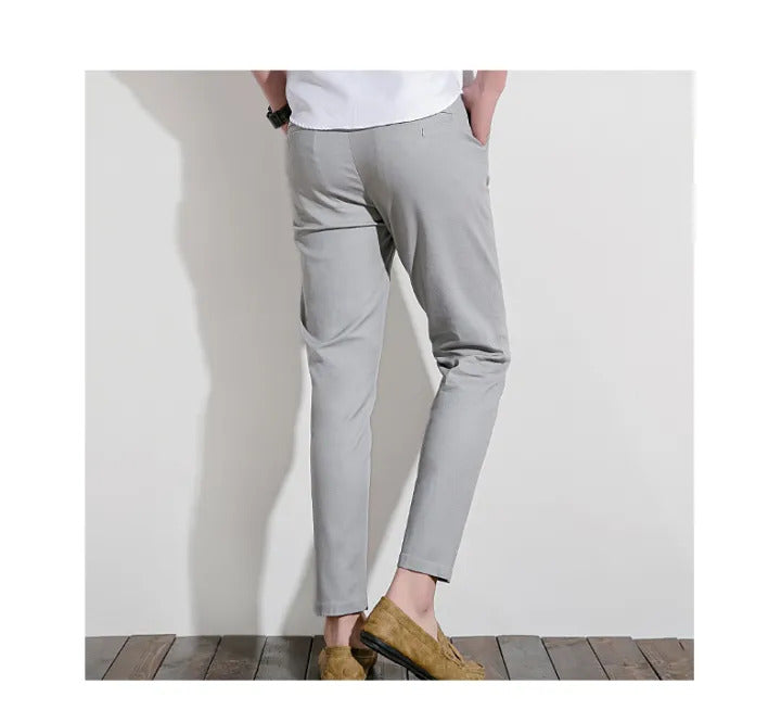 Classic Fit Cotton Chinos in Light Grey color - Style Meets Comfort