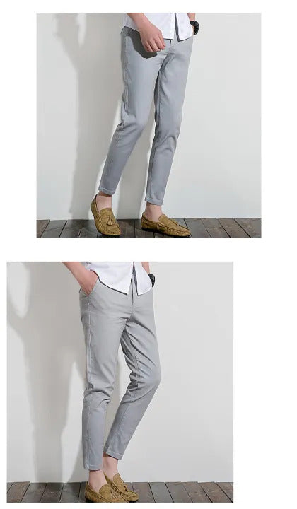 Classic Fit Cotton Chinos in Light Grey color - Style Meets Comfort