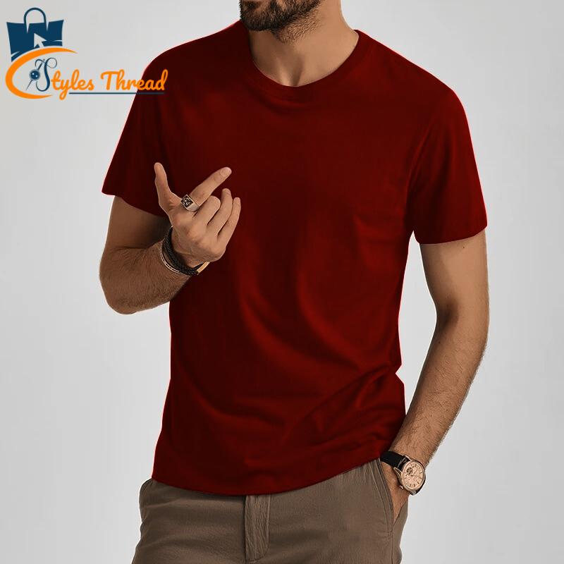 Breathable Maroon T-Shirt – Premium Summer Essential