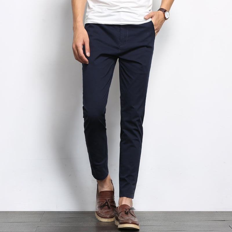 Classic Fit Cotton Chinos in Navy Blue color - Style Meets Comfort