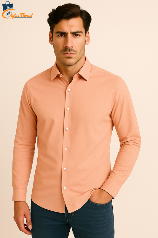 Peach Casual Shirt for Men