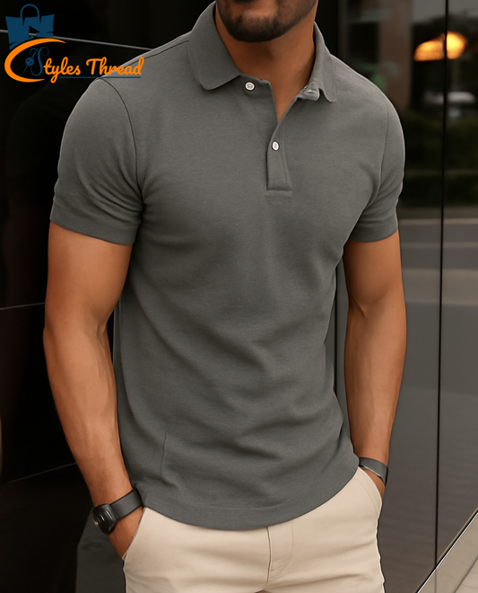 Grey Polo Shirt for Men | Comfort Meets Smart Style