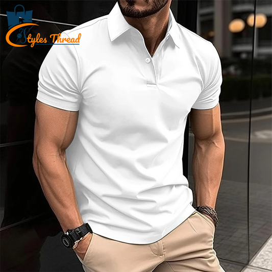 White Polo Shirt for Men | Comfort Meets Smart Style