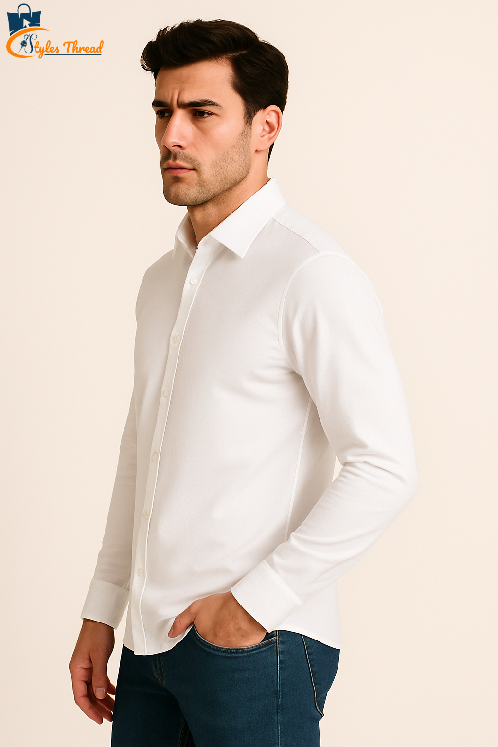 White Casual Shirt for Men