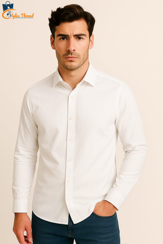 White Casual Shirt for Men