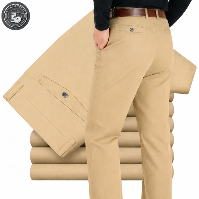 Beige Cotton Chinos for Men – Effortless Style & All-Day Comfort!
