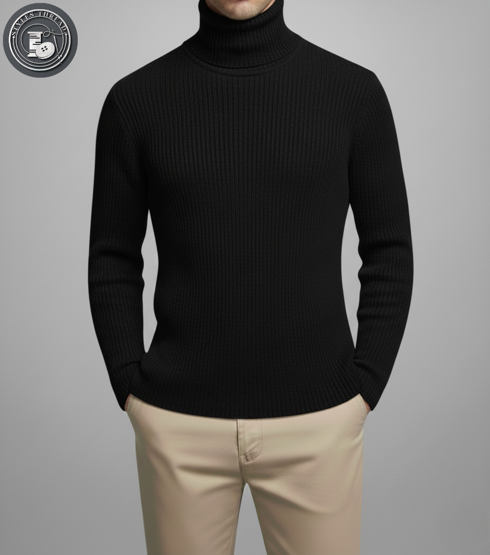 Black High Neck for Men | Stretchable and Stylish