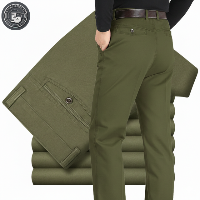Green Cotton Chinos for Men – Effortless Style & All-Day Comfort!