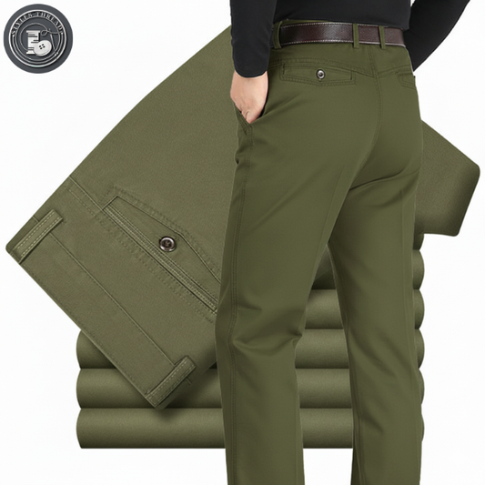 Green Cotton Chinos for Men – Effortless Style & All-Day Comfort!