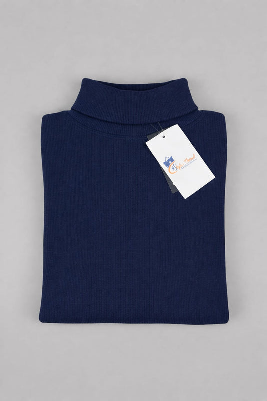 Navy Blue High Neck for Men | Stretchable and Stylish